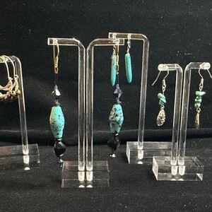 Turquoise and Black Dangle Earrings